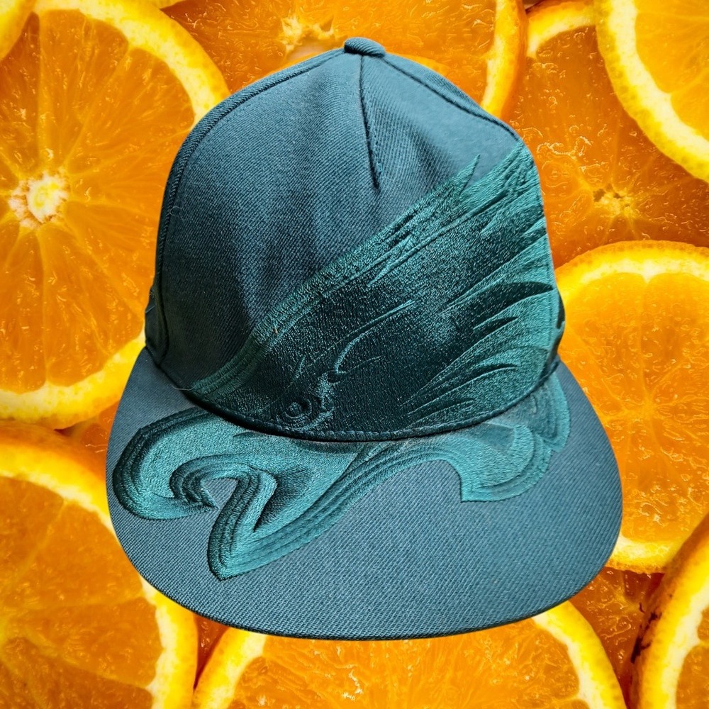 Reebok NFL Philadelphia Eagles Hat Wool Fitted‎ Cap Teal Size 7 1/8